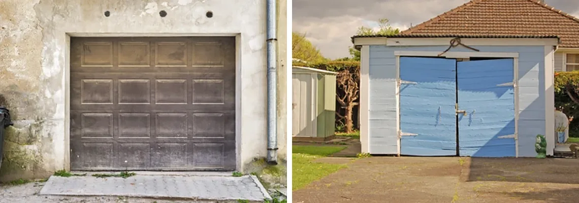 Rotten Steel Garage Door Repair in Rock Island, Illinois