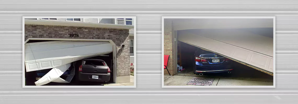 Repair Commercial Garage Door Got Hit By A Car in Rock Island, Illinois